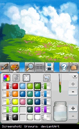 Painting a pastoral scene in Art Academy.