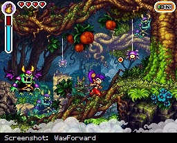 Shantae in the forest in Risky's Revenge.