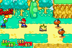 Mario and Luigi using a Bros. Attack in Superstar Saga.