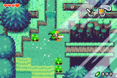 Cutting the grass in The Minish Cap.