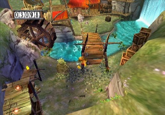 Dropping in on the Hoodlums in Rayman 3.