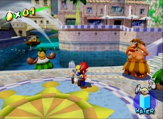 Waiting for the boat in Super Mario Sunshine