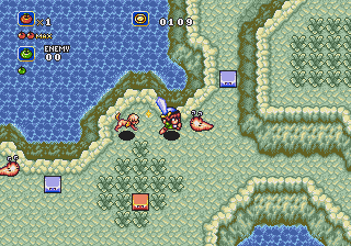 Attacking a giant slug in Soleil.