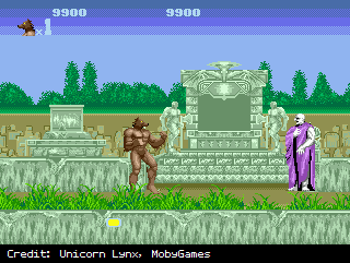 Neph is about to welcome the player to their doom in Altered Beast.