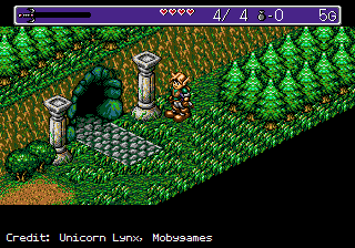 Outside a cave in Landstalker.