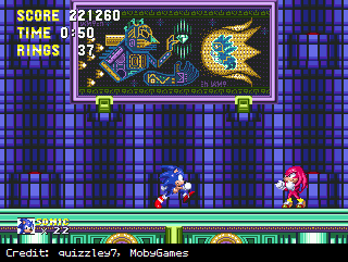 Sonic and Knuckles preparing to fight in Sonic 3.