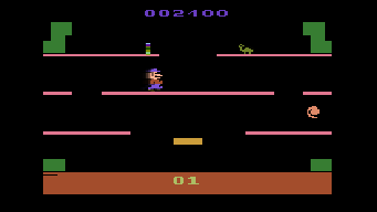 Mario runs for a coin in Mario Bros.