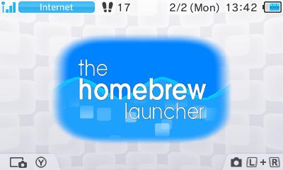 The Homebrew Launcher banner on the 3DS homescreen.