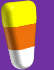 Rotating 3D candy corn