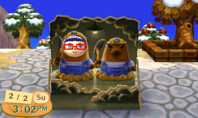 Mayor Tina of Westfold looking through a Don Resetti cutout.