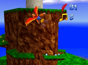 Screenshot. Flying around Treasure Trove Cove.