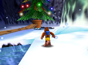 Screenshot. A Christmas tree in the corner.