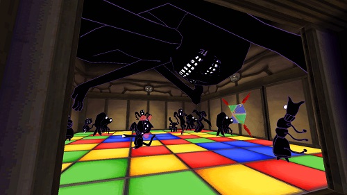 Giant black misshapen dudes appear frequently.