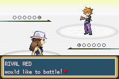 Image. Fighting your Rival at Oak's Lab.