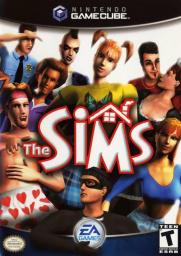 Several sims all gathered around the game's title.