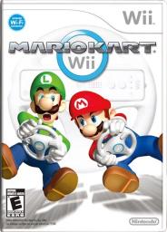 The Mario brothers racing invisible karts with Wii Wheels.