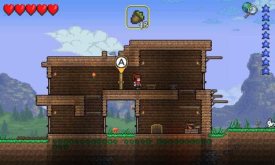 Building a house in Terraria.