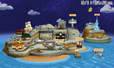 The island is still active at night.