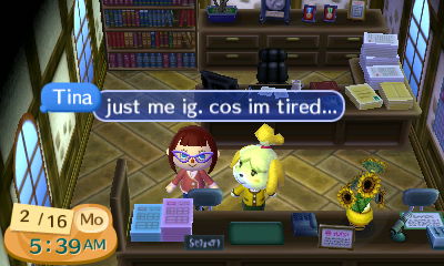 Just me, I guess, 'cos I'm tired...