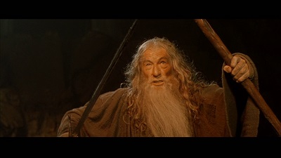 Image. Gandalf facing down the Balrog at the Bridge of Khazad-Dum in The Fellowship of the Ring.