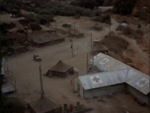 Image. An aerial shot of the 4077th.