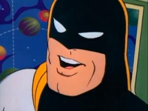 Extreme closeup on Space Ghost.