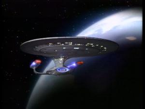 The new Enterprise, in orbit of a planet.