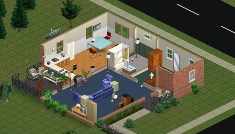 House-in-a-Box: the most Sims 1 looking house I've built in a long time.