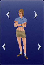 Blue crop top and khaki cutoffs