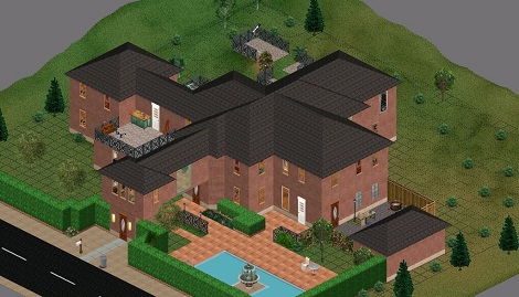 Rosenthal Manor: the biggest, grandest mansion that you can build in The Sims 1.