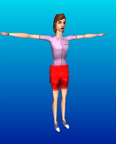 B001FaFit demonstrates how little compatibility The Sims Creator's stock parts have with meshes Garment primitives fitting very poorly onto the women's croptop mesh.