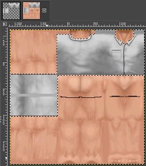 ManShirt4_UM.tga superimposed onto B001FaFitLgt_reflines.bmp ManShirt4 garment primitive, superimposed over our reference lines skin.