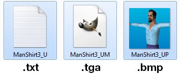 A trifecta of files make up a Sims Creator garment A trifecta of files make up a Sims Creator garment.