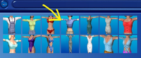 A new challenger appears! Our example croptop appears in The Sims Creator.