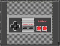 An SVG rendering of an NES controller An SVG rendering of an NES controller open in GIMP.