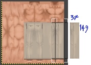 Measuring like a tailor A sims skin being measured in GIMP.