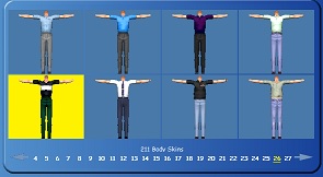 As you can see, I've already done a few recolours on this mesh Selecting the men's black shirt with white stripe.