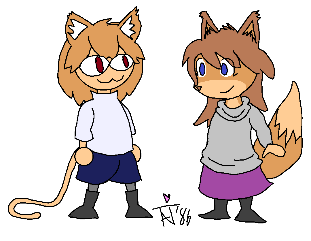 Image: Neco-Arc and chibi Fenna.