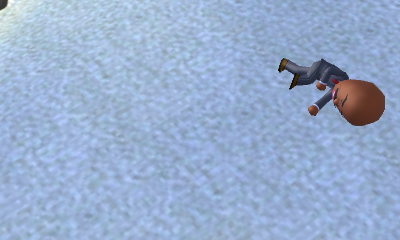 Steve Harvey lies dead in the snow.