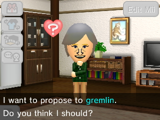 Chuck wondering if he should propose to Gremlin.